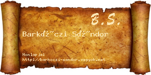 Barkóczi Sándor névjegykártya