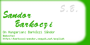 sandor barkoczi business card