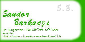 sandor barkoczi business card